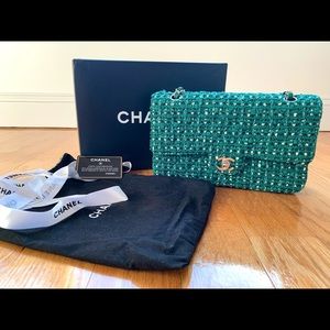 Chanel Green Tweed Vintage Bag,